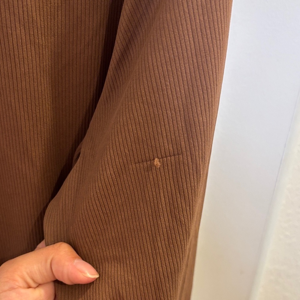 Freely Ribbed Performance Long Sleeve Top Brown XL Athleisure - Picture 5 of 6